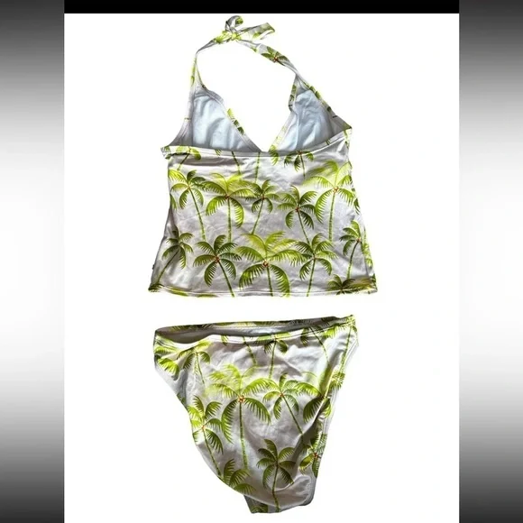 Tommy Hilfiger Swim Tankini Halter Top Bottom Set Size 6 M Palm Tree Tropical‌‌‌ - Picture 2 of 3